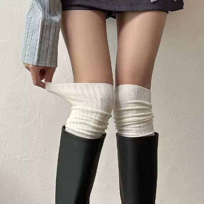Chaussettes hautes en pur coton