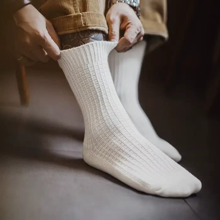 Maden – chaussettes mi-mollet tissées gaufrées pour hommes