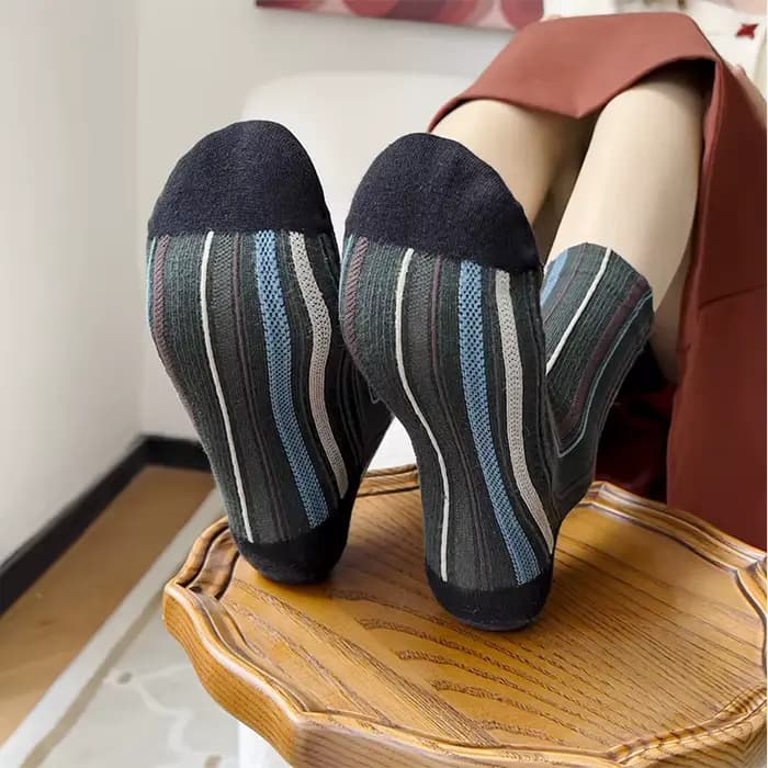Chaussettes rétro Mori à rayures verticales