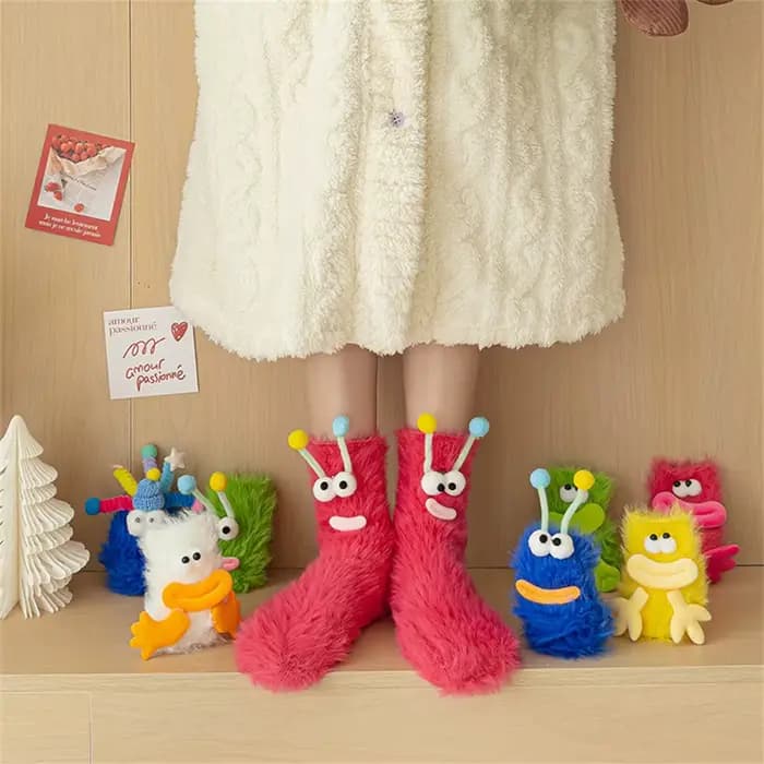 Chaussettes monstre drôles automne hiver