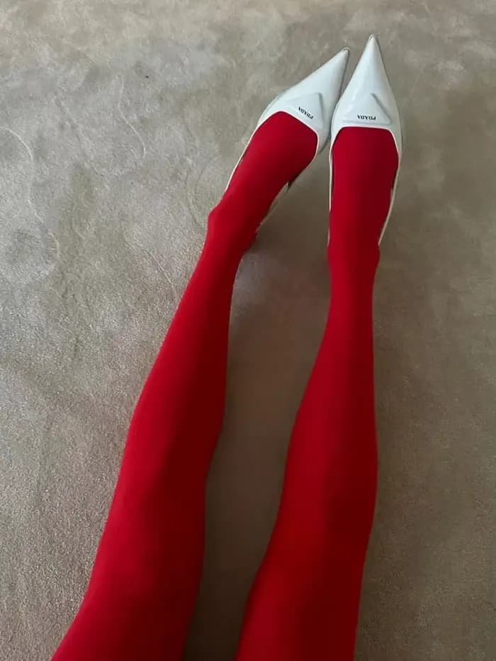 Nouvelles collants rouges pour femme