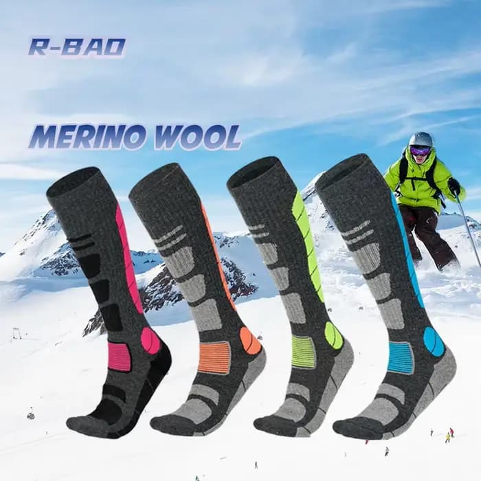 1 paire laine mérinos Chaussettes de Compression chaudes hiver pour hommes pour la randonnée en snowboard escalade Ski