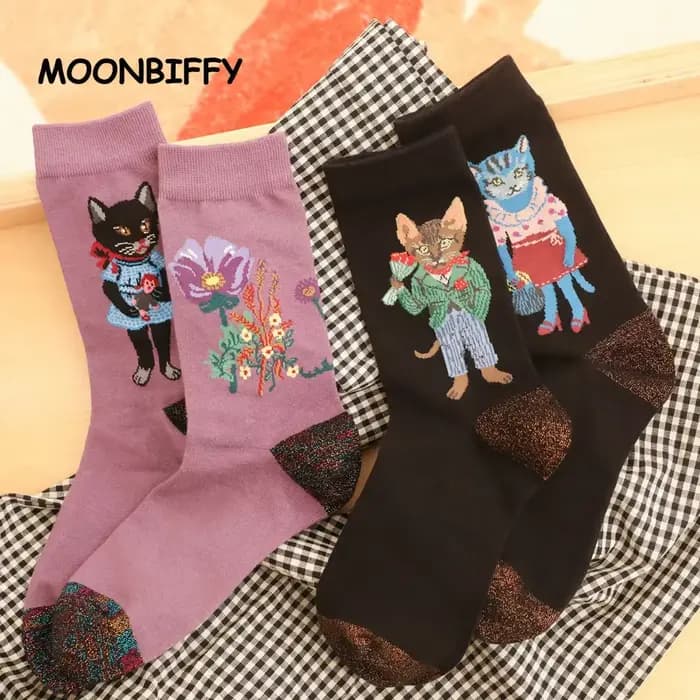 Forêt conte de fées chaussettes automne