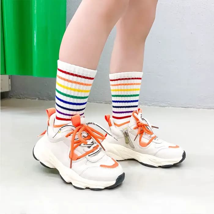 Chaussettes hautes arc-en-ciel pour enfants