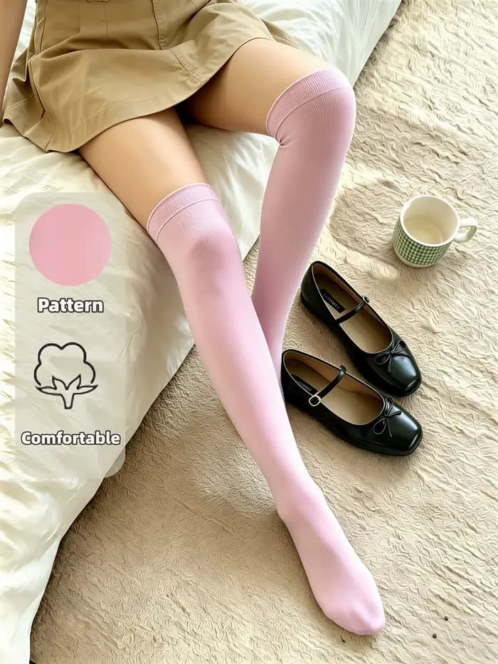 Chaussettes roses unies pour femmes