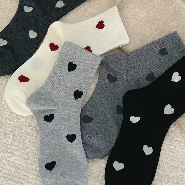 ALLTOOALL 4 paires femme chaussettes printemps automne chaussette respirante mignon coeur mode drôle cadeau