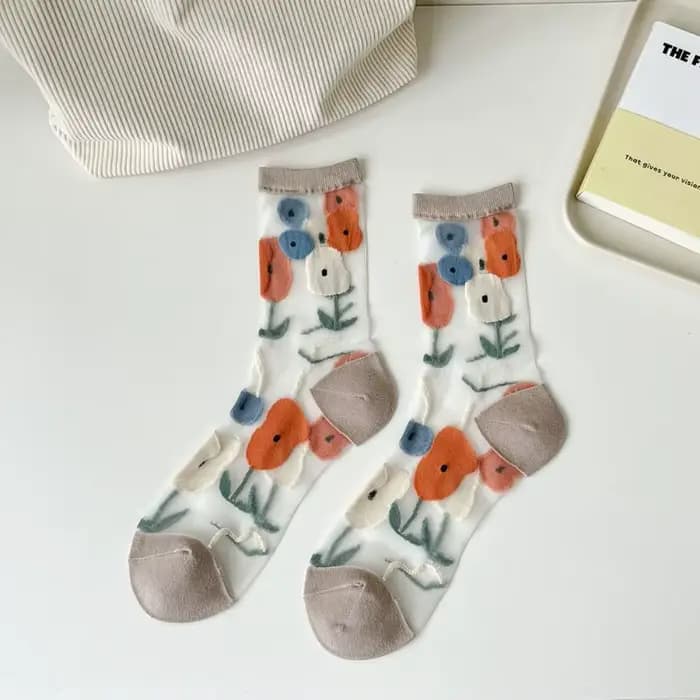 Chaussettes de mode pour femmes été respirant
