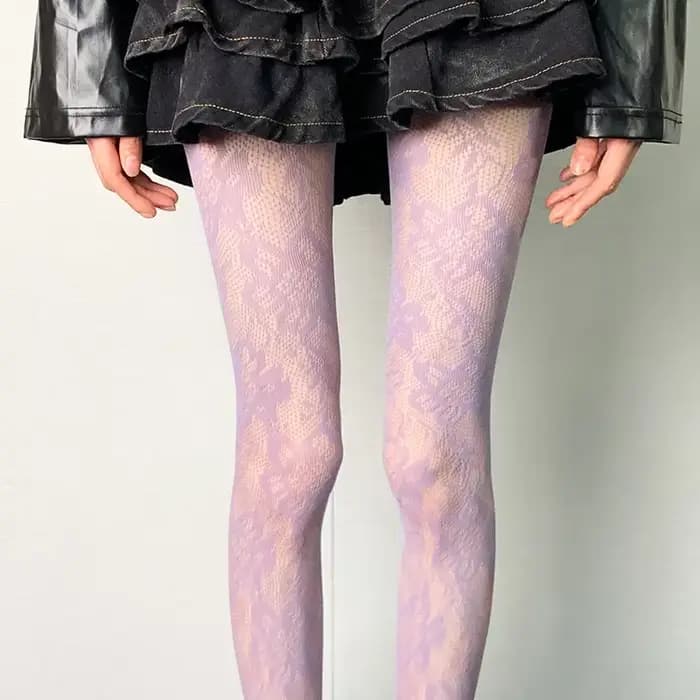 Collants en dentelle florale pour femmes