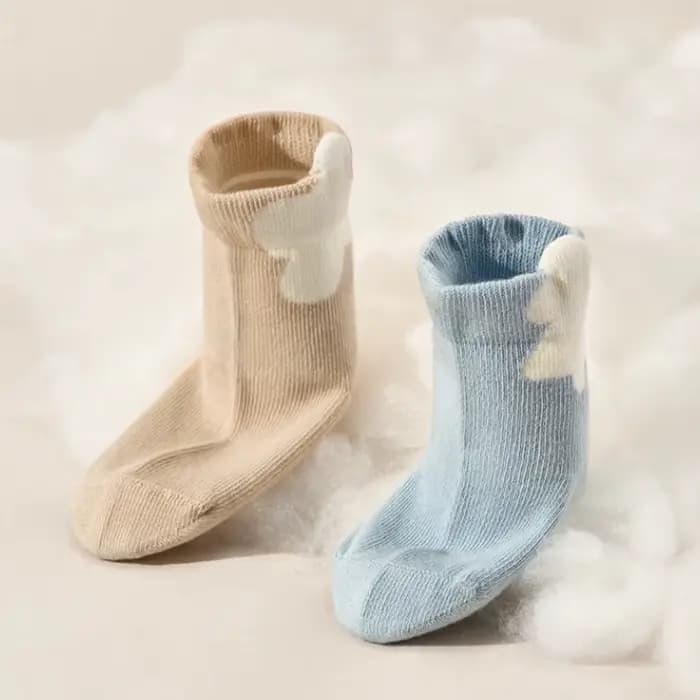 Chaussettes mi-tube décontractées pour enfants, chaussettes mignonnes en coton pour nouveau-né, printemps-automne