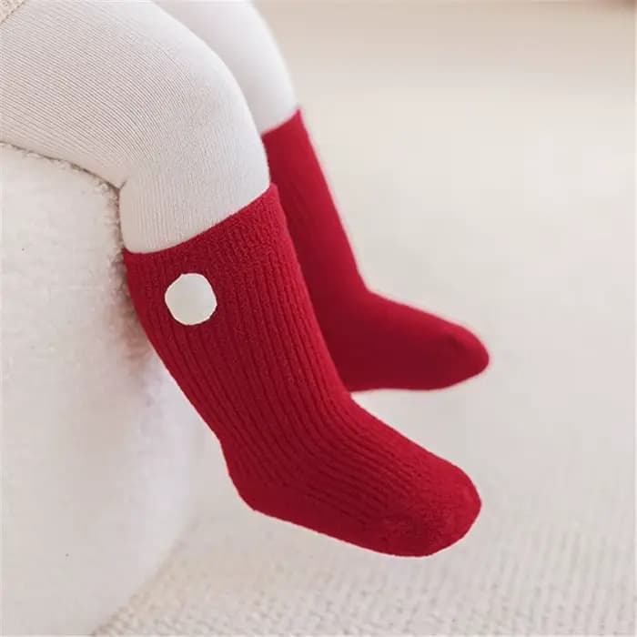 Chaussettes rouges épaisses d'hiver pour bébé