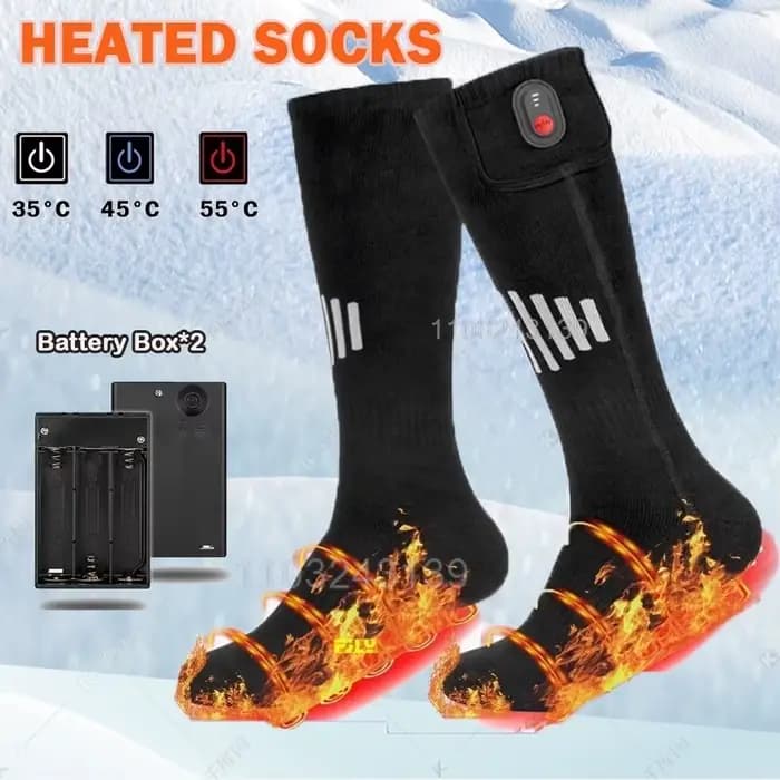 Chaussettes chauffantes d'hiver avec boîte à piles