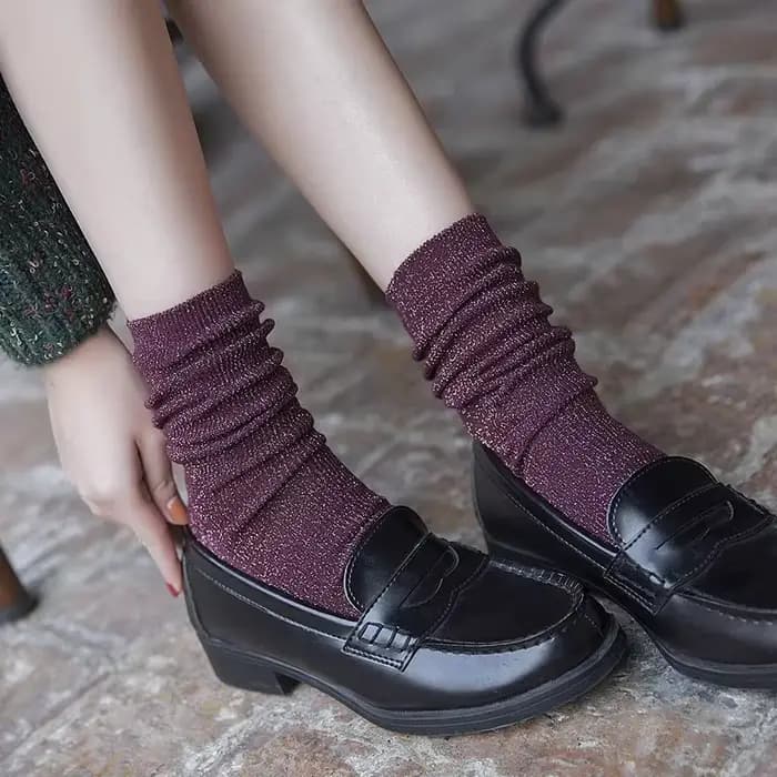 Chaussettes brillantes à paillettes pour femmes