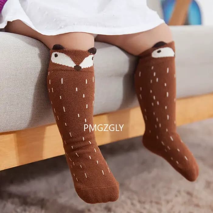 Chaussettes bébé renard chat imprimé Animal