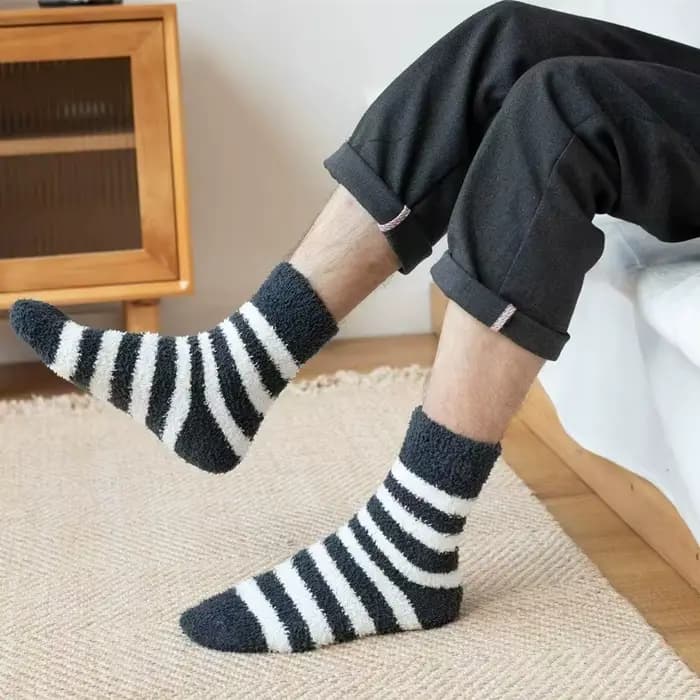 Chaussettes rayées en velours pour hommes