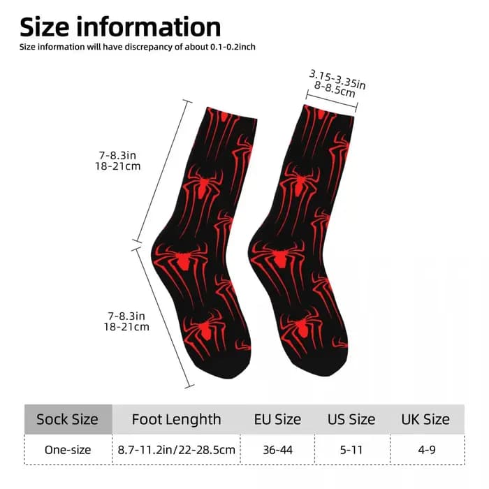 Dessin animé araignée rouge chaussettes Manga Simple nouveauté bas automne antibactérien unisexe hommes