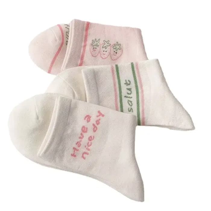Chaussettes tube rose fraise pour femmes