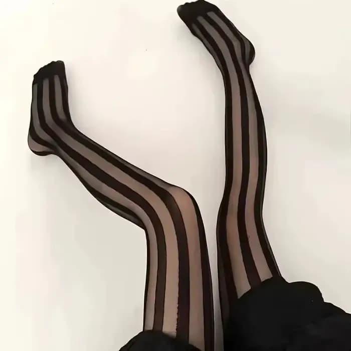 2 paires de collants rayés pour femmes