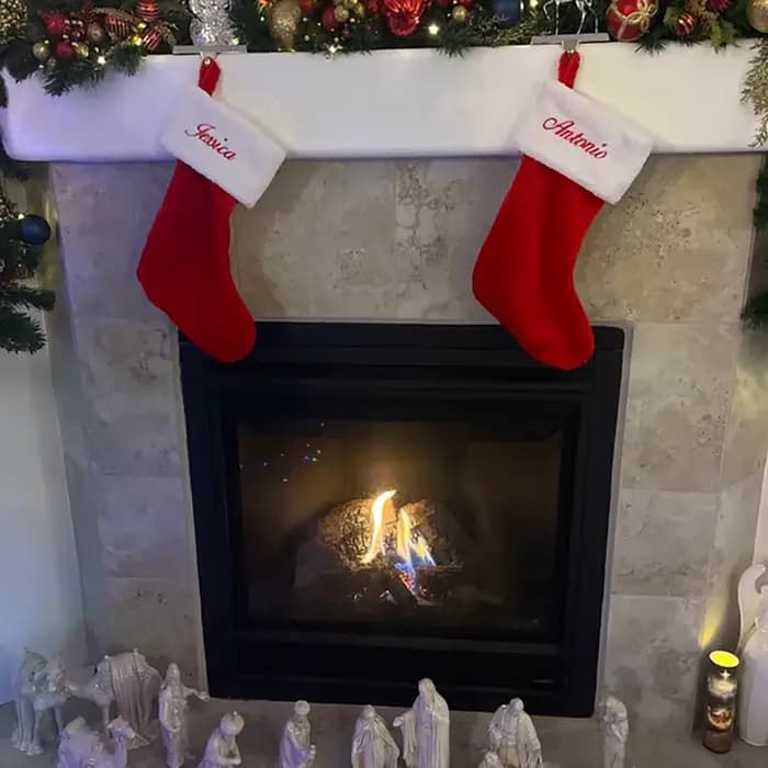 Bas de noël en peluche personnalisés