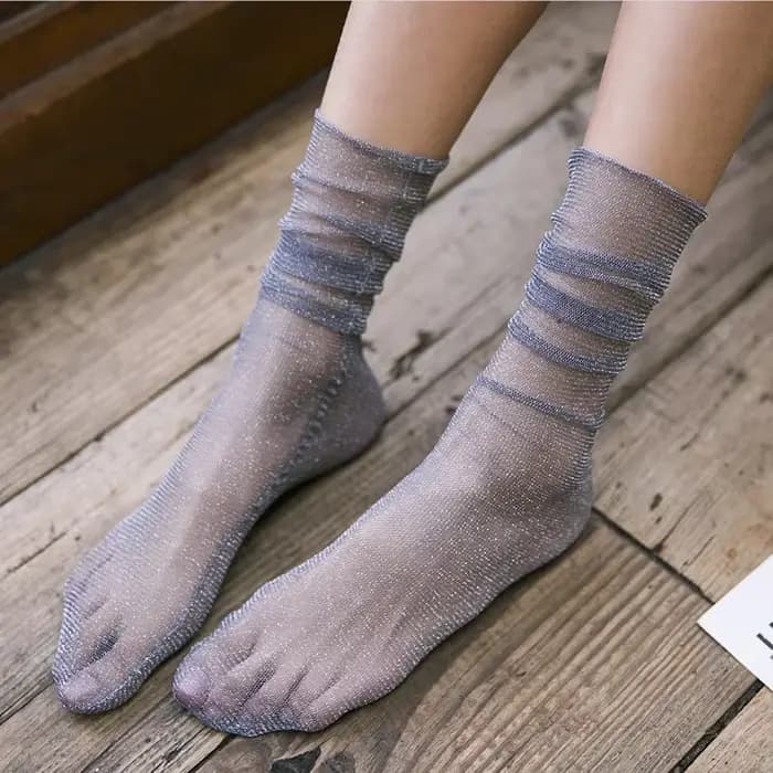 Chaussettes rétro brillantes pour femmes