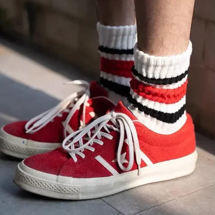 Vintage hommes rayé moyen Tube chaussettes
