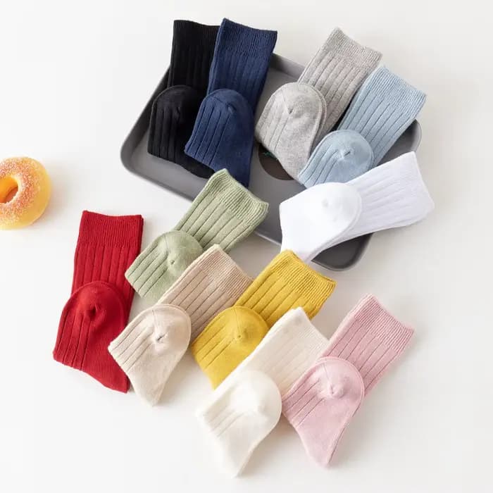 Chaussettes hautes en coton à rayures pour bébé fille et garçon de 0 à 3 ans