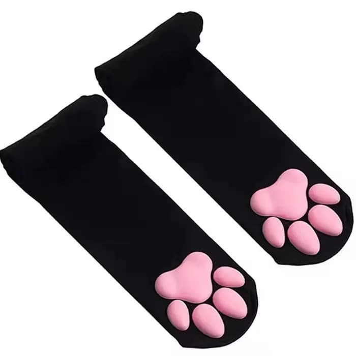 PESENAR Chaussettes 3D à motif de patte de chat au-dessus du genou
