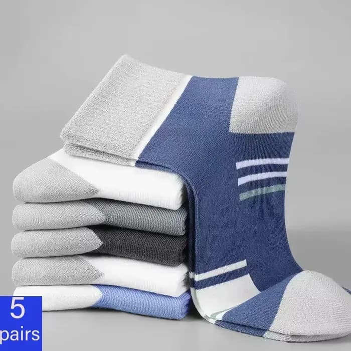 10 pièces (5 paires) de chaussettes rayées pour hommes et femmes