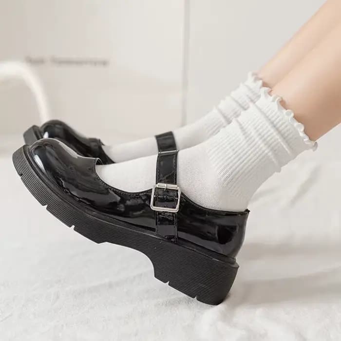 5 paires de chaussettes à volants pour femmes