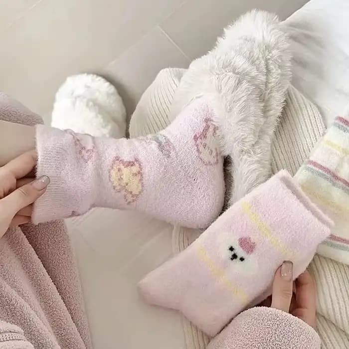 Chaussettes en laine épaissie pour femme