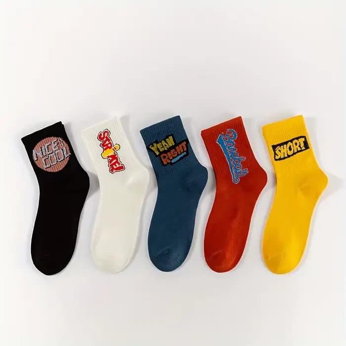 Chaussettes unisexes en coton doux à motifs