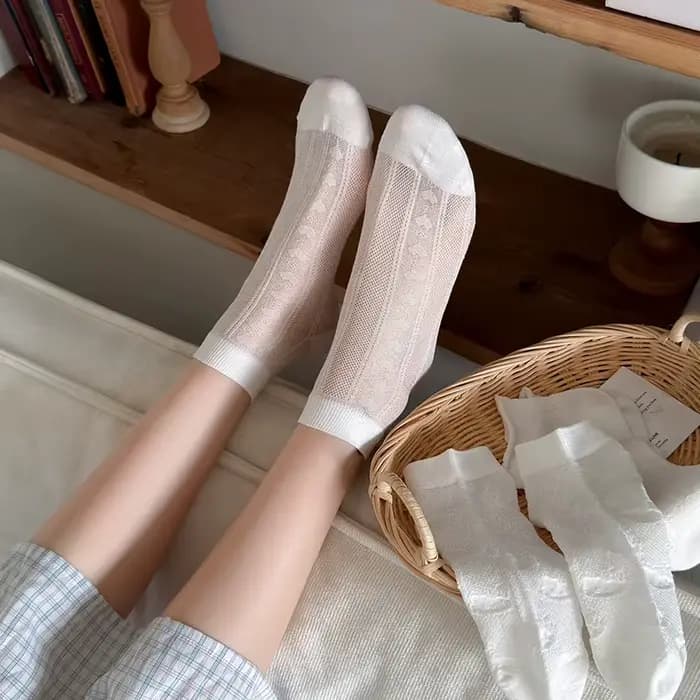 Chaussettes courtes blanches pour femmes