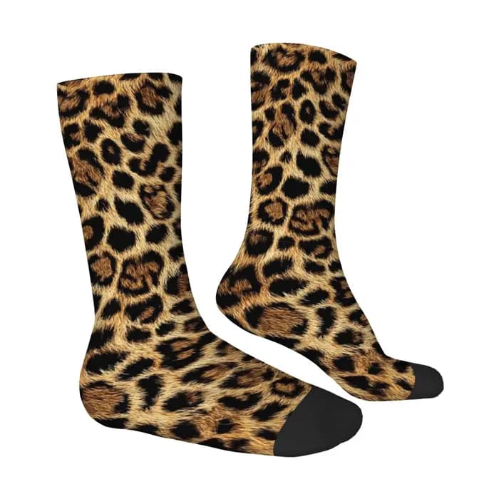 Chaussettes vintage pour hommes à imprimé léopard dérangedeant