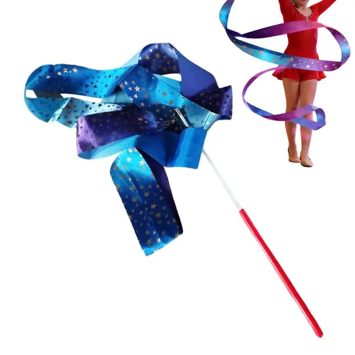 Baguettes de danse à rubans longues et scintillantes à dégradé, accessoires de gymnastique rythmique pour fêtes, salles de classe et concours de talents