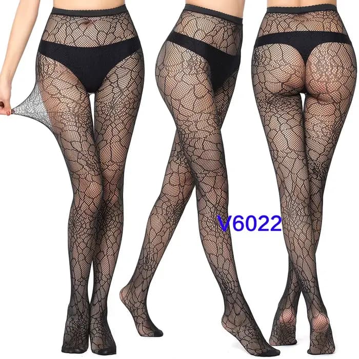 Bas résille collants à motifs en dentelle