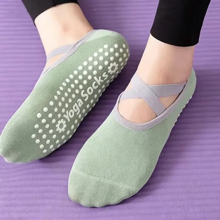 1 paire de chaussettes de Pilates pour femmes