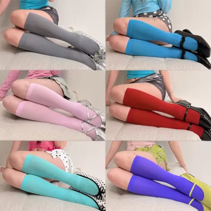 Chaussettes hautes fines d'été pour femmes
