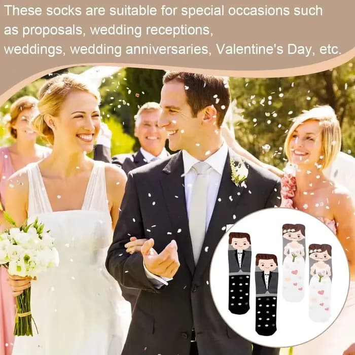 2 paires de chaussettes de mariage