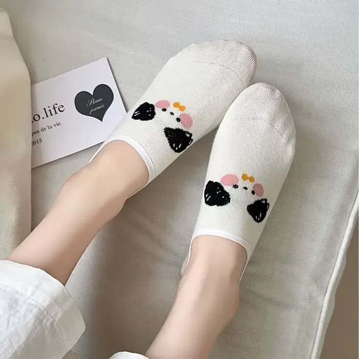 Chaussette à pois rayés pour femmes