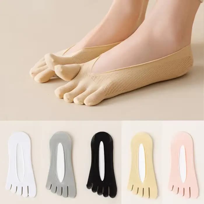 1/3/5 paires de chaussettes orthopédiques pour femmes, Design côtelé, coupe basse, soulagement des oignons, séparateur d'orteils à cinq doigts, EU 34-39