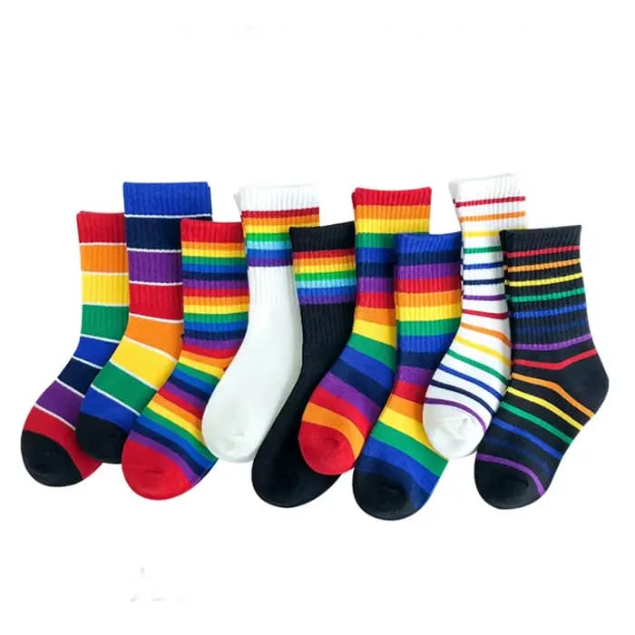 Chaussettes hautes arc-en-ciel pour enfants