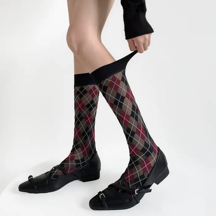 Chaussettes sulfà Carreaux pour Femme