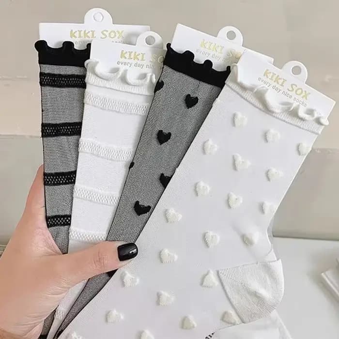 Chaussettes françaises en dentelle pour femmes