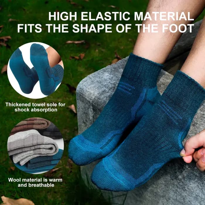 WRELS chaussettes thermiques en laine mérinos hiver chaud Ski randonnée snowboard escalade Compression
