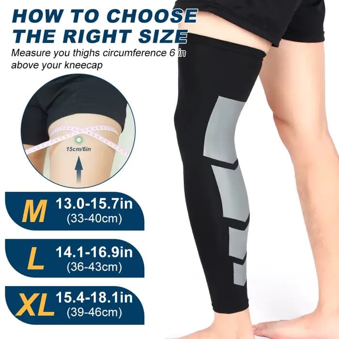 Manchons de compression de jambe, manchon de jambe complète, genouillère longue, soutien du genou, protection du basket-ball, du football, du volley-ball, du cyclisme, pour hommes et femmes