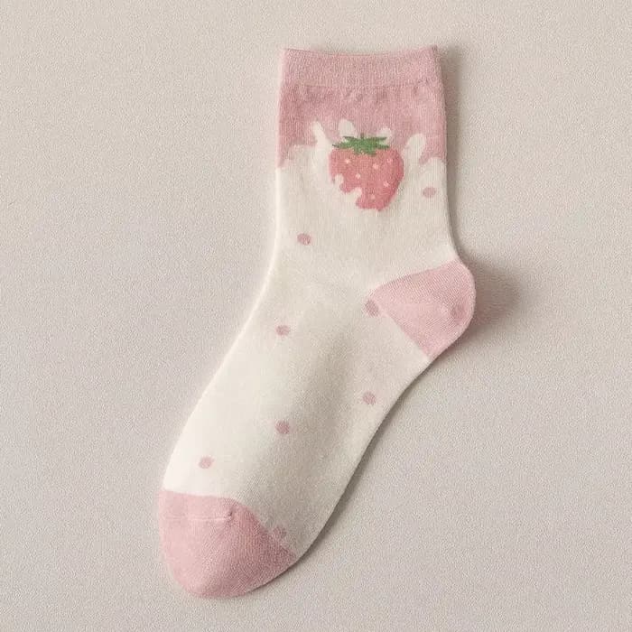 Chaussettes tube rose fraise pour femmes