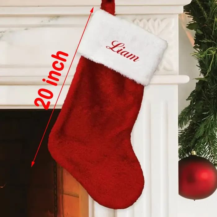 Bas de noël en peluche personnalisés