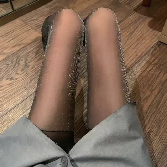Collants transparents en soie brillante pour femmes