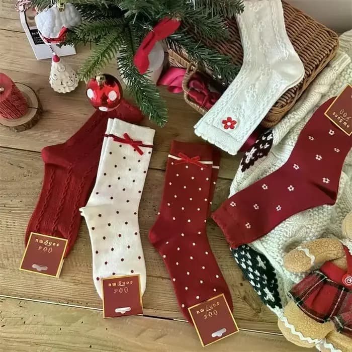 5 paires de chaussettes de noël pour femmes
