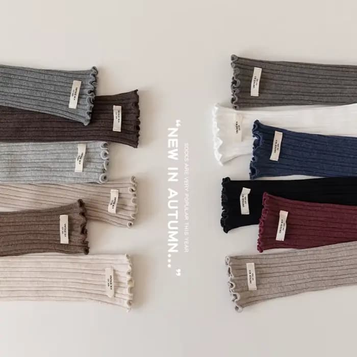 12 couleurs princesse filles froufrous chaussette à volants genou haut côtelé enfants coton chaussettes infantile bébé