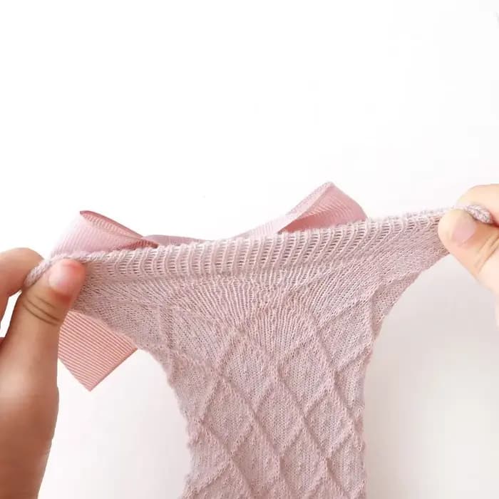 Chaussettes en coton à gros nœud pour filles